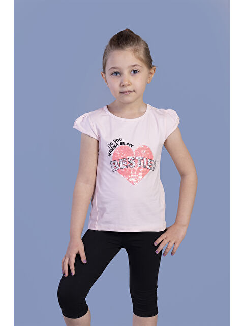 Toontoykids Kız Bestie Baskılı Pul İşlemeli Taytlı Takım - S000418960-7152