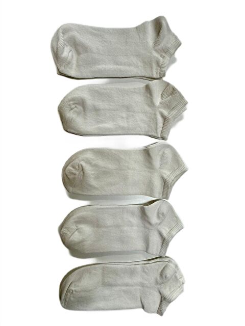 Ozzy Socks 5 Çift Beyaz Renkli Pamuklu Çocuk Kısa Patik Çorap