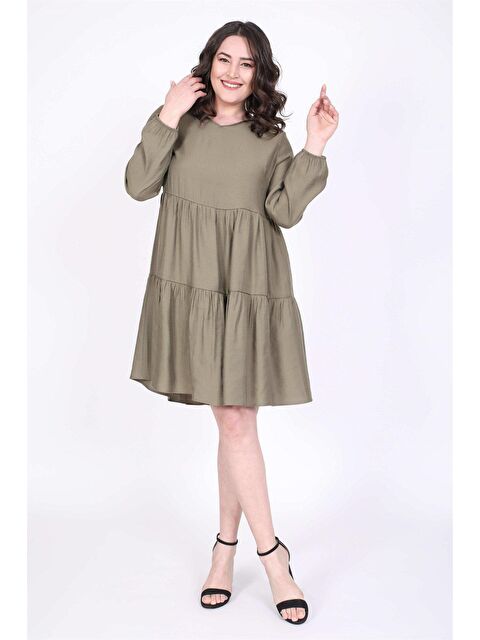 Mylinemoda V Yaka Katlı Elbise - S000239311-18547