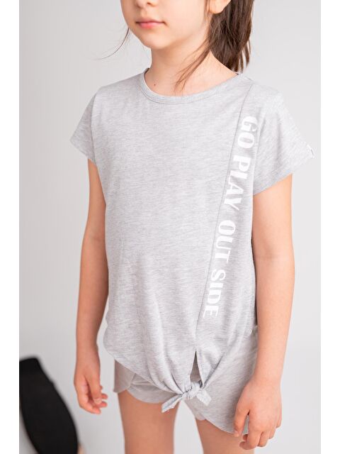 ZEYLAND Kız Çocuk Go Play Baskılı ve Bağlamalı Tişört - S000315136-74