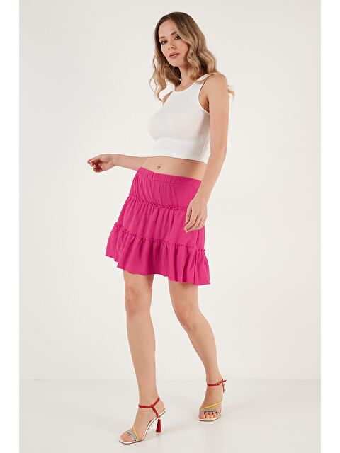 Lela Beli Lastikli Mini Şort Etek 5865038 - S000137433-18686