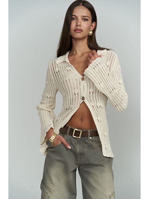 Bohemai Elena Bej Triko Hırka - S000279656-19928