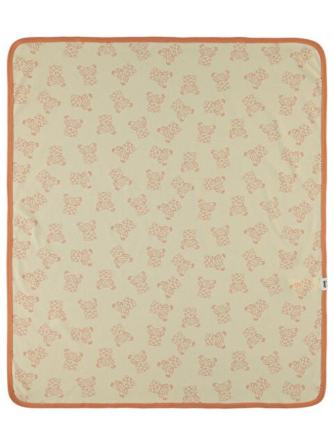 Civil Baby Natural Bear Baskılı Battaniye - Turuncu Standart - S000494968-19956