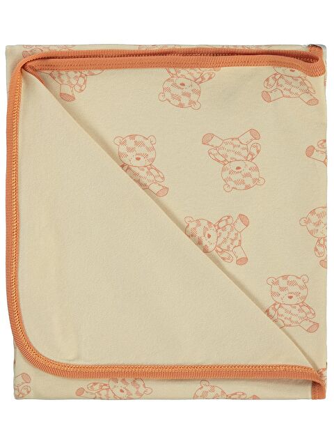 Civil Baby Natural Bear Baskılı Battaniye - Turuncu Standart - S000494968-19956