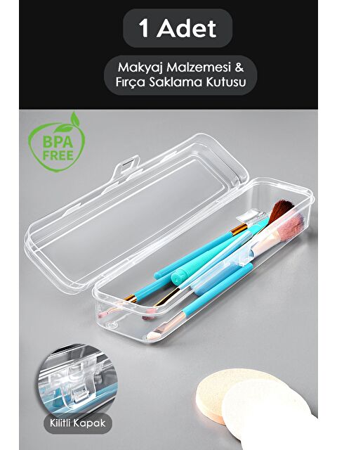 Meleni Home Taşınabilir Makyaj Organizeri Şeffaf Çok Amaçlı Kozmetik Makyaj Fırçası Düzenleyici Fırçalık - S000385511-26865