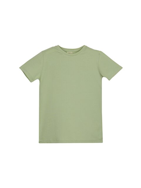 Lovetti Açık Çağla Yeşil Unısex Sıfır Yaka Kısa Kollu Tişört - S000053887-18194