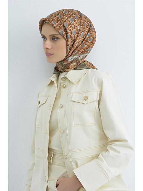 ARMİNE Saf İpek Twill Eşarp 9518D 51 - S000501816-19956