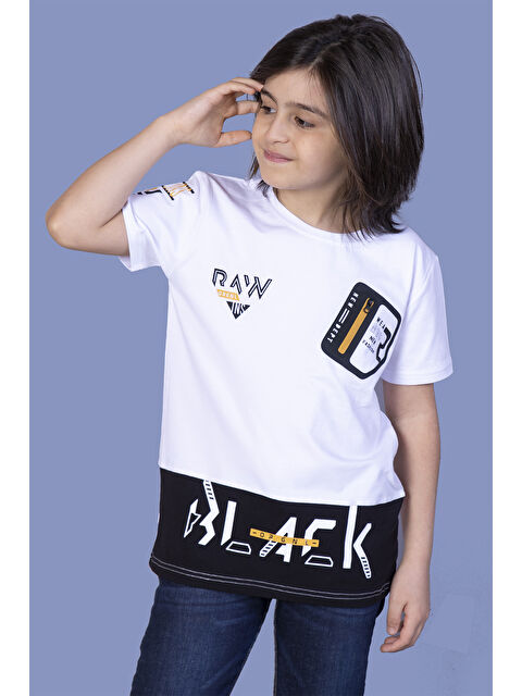 Toontoykids Erkek Çocuk Garni Detaylı Baskılı Cep Görünümlü Tişört - S000417944-20063