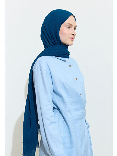 Fresh Scarfs PAMUKLU KETEN ŞAL BLUE SPIRULINA - S000420027-20001