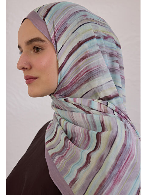 Fresh Scarfs Deıa Desen Rami Şal Lavanta - S000420380-475