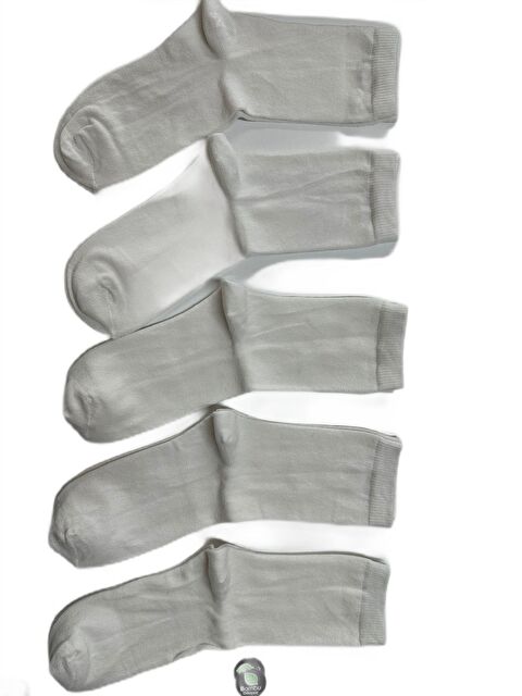 Ozzy Socks 5 Çift Beyaz Renkli Pamuklu Çocuk Uzun Soket Çorap
