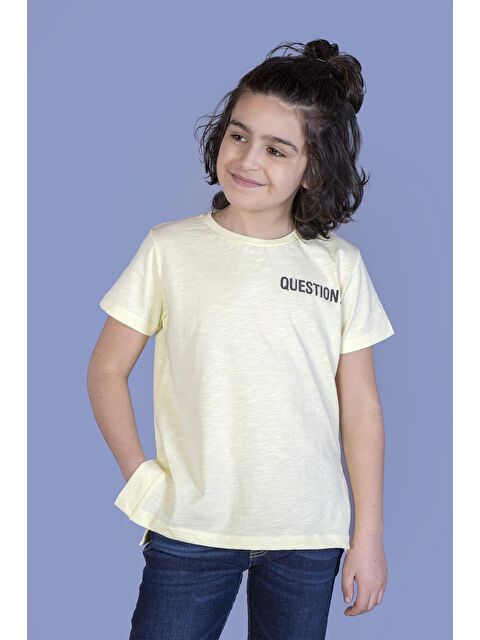 Toontoykids Erkek Çocuk Yanları Yırtmaç Detaylı Questıon Baskılı Tişört - S000250866-20072