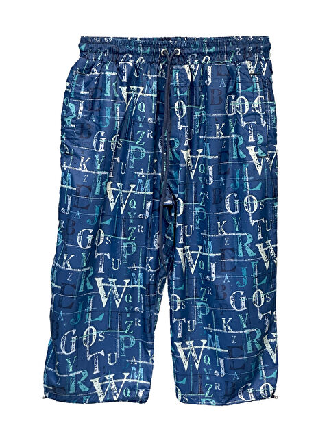 Adasea UV Koruma Erkek Havuz Deniz Uzun Kapri Şort Mayo K103 Lacivert02 - S000413083-29672