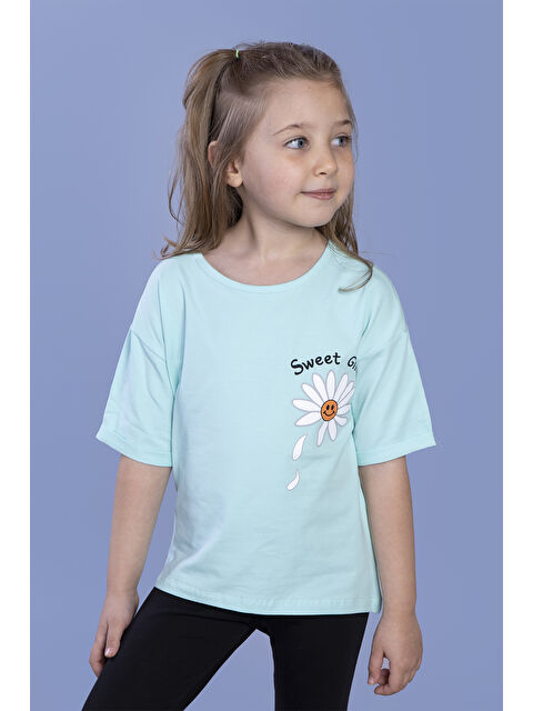 Toontoykids Kız Çocuk Papatya Desenli Sweet Girls Baskılı Tişört