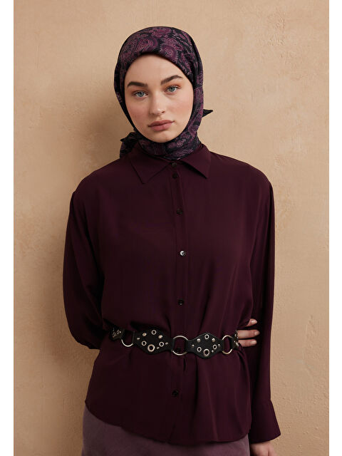 Fresh Scarfs Freda Desen Pamuk İpek Eşarp Leylak - S000423275-487