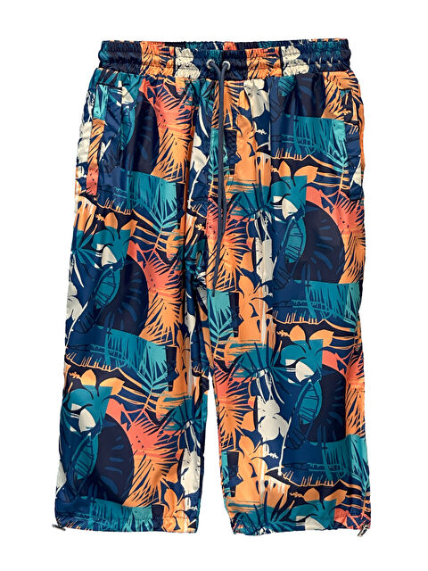 Adasea UV Koruma Erkek Havuz Deniz Uzun Kapri Şort Mayo K106 Lacivert01 - S000413084-21164