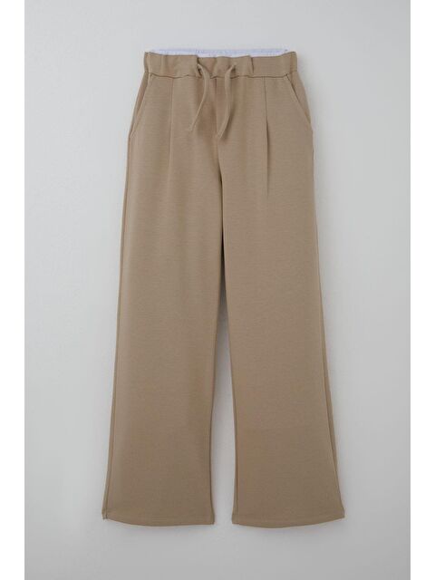 Breeze Kız Çocuk Eşofman Altı Bel Kısmı Lastik Detaylı Bağcıklı Cepli Bej (9-14 Yaş) - S000527302-19928