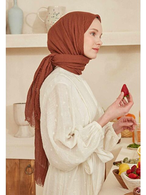 Fresh Scarfs Bürümcük Şal Bakır - S000420524-20015