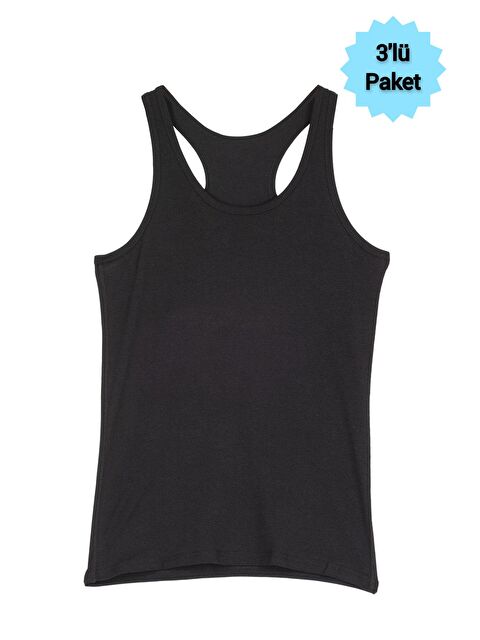 Tutku Elit 3'lü Kadın Siyah Modal Elastan Spor Çapraz Atlet - S000222859-19351