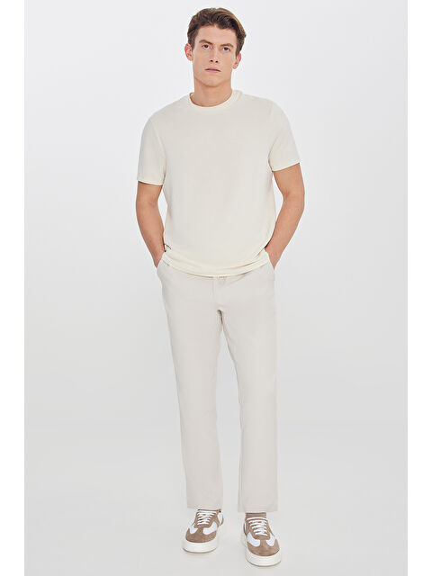 Altınyıldız Classics Erkek Taş Slim Fit Dar Kesim Beli Bağlamalı Yan Cepli Casual Pantolon