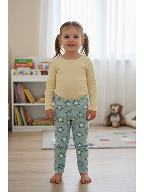 Fullamoda Yazı Desenli Beli Lastikli Kız Çocuk Polar Pijama Altı - S000473014-1180