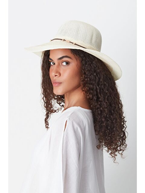 C&City Merserize Plaj Şapkası T24740-11 Krem - S000216676-19966