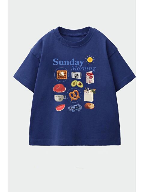 Monila Kız Çocuk Pamuklu Bisiklet Yaka Baskılı T-Shirt - S000514653-21164