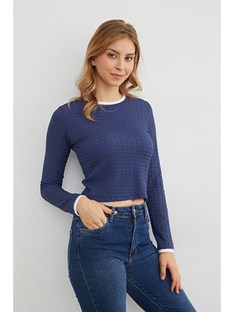 Fullamoda Bürümcük Kumaş Biyeli Bluz - S000469619-21164