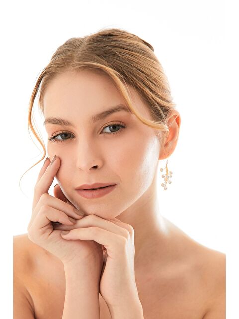 Fullamoda İncili Ağaç Dalı Sallantılı Küpe - S000348079-20076