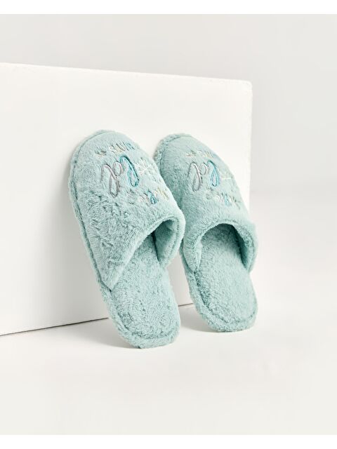 Chirpy DAYS Nakışlı Mint Yeşil Kadın Ev Terliği - S000443167-1180