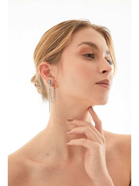 Fullamoda Taşlı Sallantılı Kıkırdak Küpe - S000348087-18105