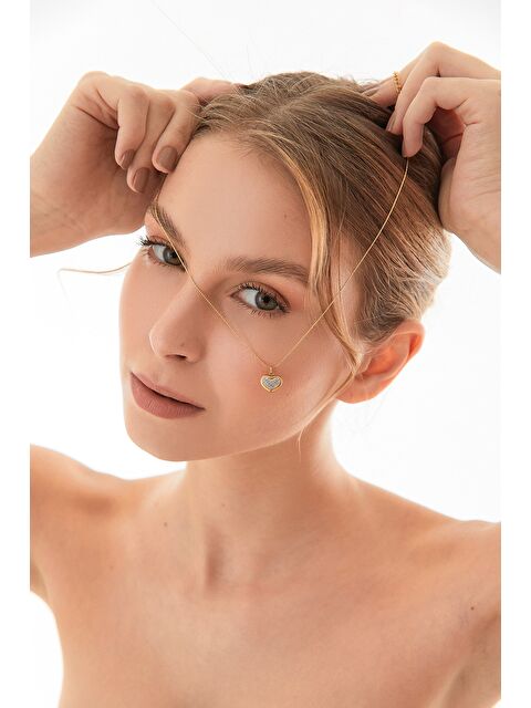 Fullamoda Taşlı Kalp Çelik Kolye - S000348090-20076