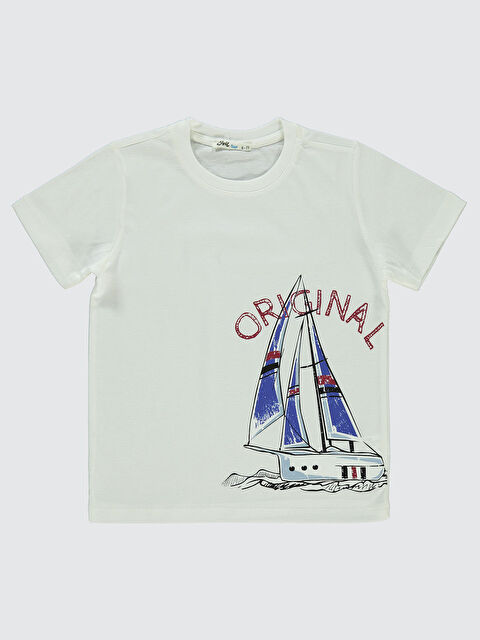 Civil Boys Erkek Çocuk Tişört 6-9 Yaş Ekru