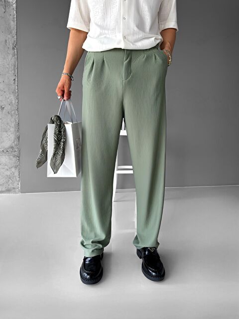 Abluka Online Baggy Fitilli Erkek Pantolon Açık Yeşil - S000072092-29488