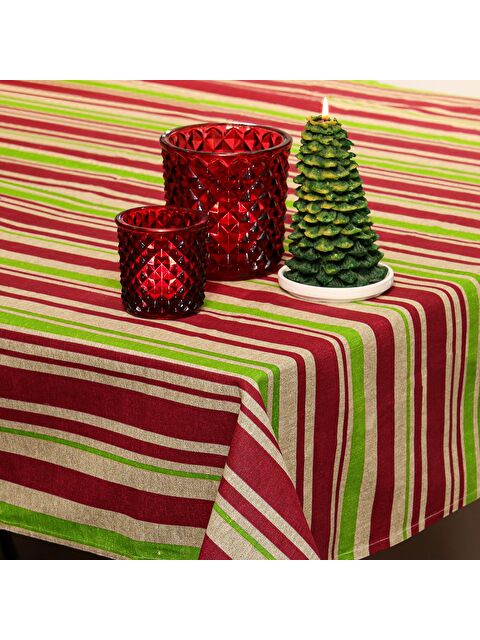 Missi Renkli Çizgili Pamuklu Masa Örtüsü (140x180) - S000371314-20045