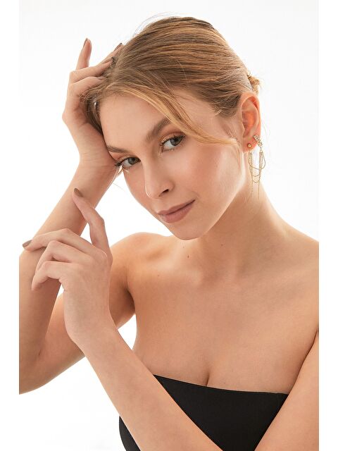 Fullamoda Taşlı Sallantılı Kıkırdak Küpe - S000348087-20076