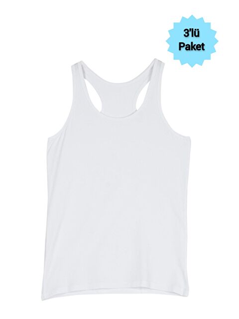 Tutku Elit 3'lü Kadın Beyaz Modal Elastan Spor Çapraz Atlet - S000222859-20063