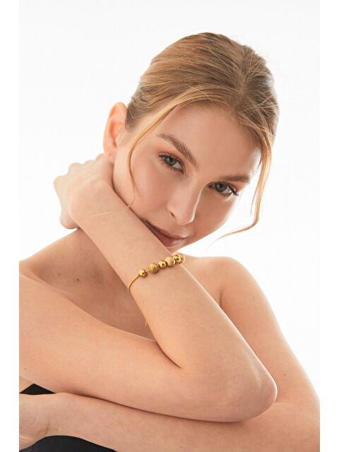 Fullamoda Simli Top Boncuklu Çelik Bileklik - S000348101-20076