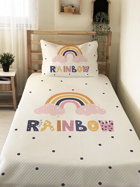 Evmila Desenli Soft Baskılı Tek Kişilik 150x220 Cm Pike - S000125433-23173