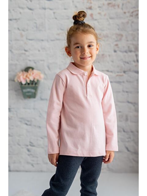 ZEYLAND Kız Çocuk Polo Yaka Uzun Kol Tişört - S000315142-20024