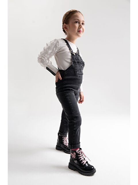 Mnpc Kız Çocuk Siyah Rugan Rugan Deri Suya Dayanıklı Günlük Bot - S000447491-19351