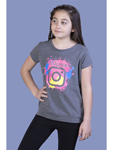 Toontoykids Kız Çocuk Renkli Baskılı Tişört