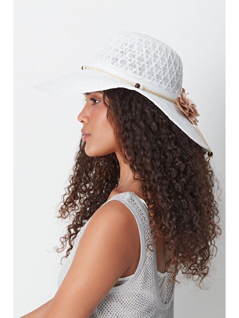 C&City Merserize Plaj Şapkası T24740-07 Beyaz - S000216674-20063