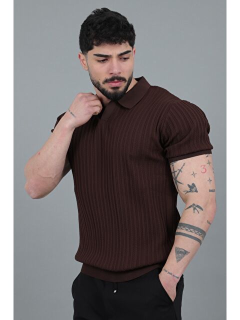 Stilkombin Apaç Yaka Örgü Triko Tişört JRX 5003_30495