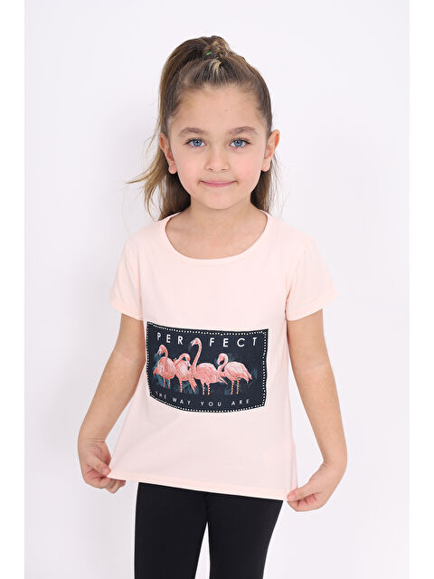 Toontoykids Kız Çocuk Flamingo Baskılı Tişört