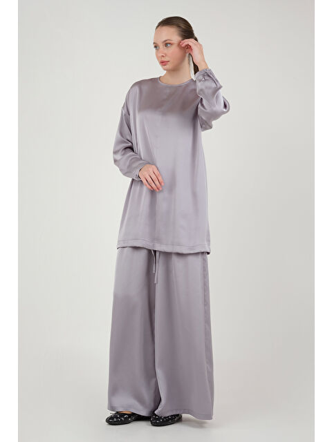 HE-QA Basic Saten Takım Gri