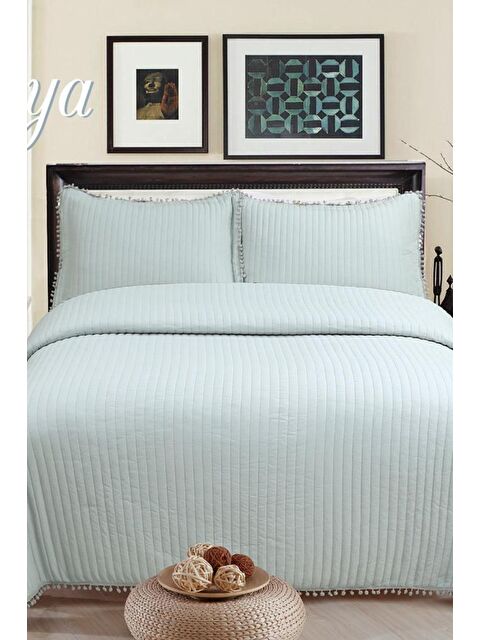 Çeyiz Diyarı Asya Elyaf Dolgulu Çift Kişilik 240x260 Cm Yatak Örtüsü Gri - S000494992-20600