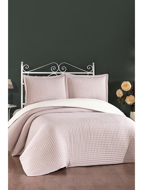 Çeyiz Diyarı Elisa Dolgulu Çift Taraflı Çift Kişilik 240x260 Cm Yatak Örtüsü Pudra - S000494995-7152