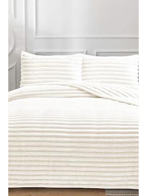 Çeyiz Diyarı Eterna Pelüş Tek Kişilik 180x240 Cm Yatak Örtüsü Krem - S000495000-19966