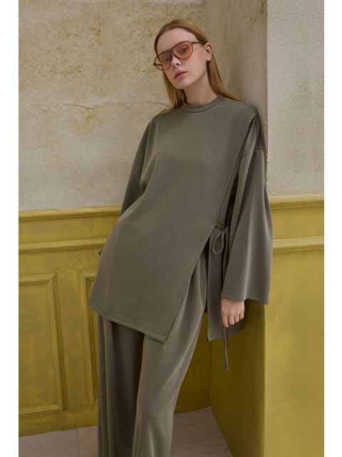 HE-QA Bağlama Detaylı Modal Takım Küf Yeşili